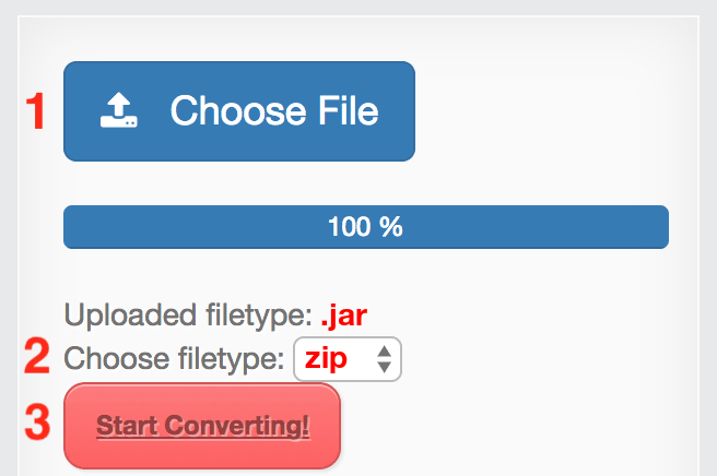 How to convert JAR files online to ZIP